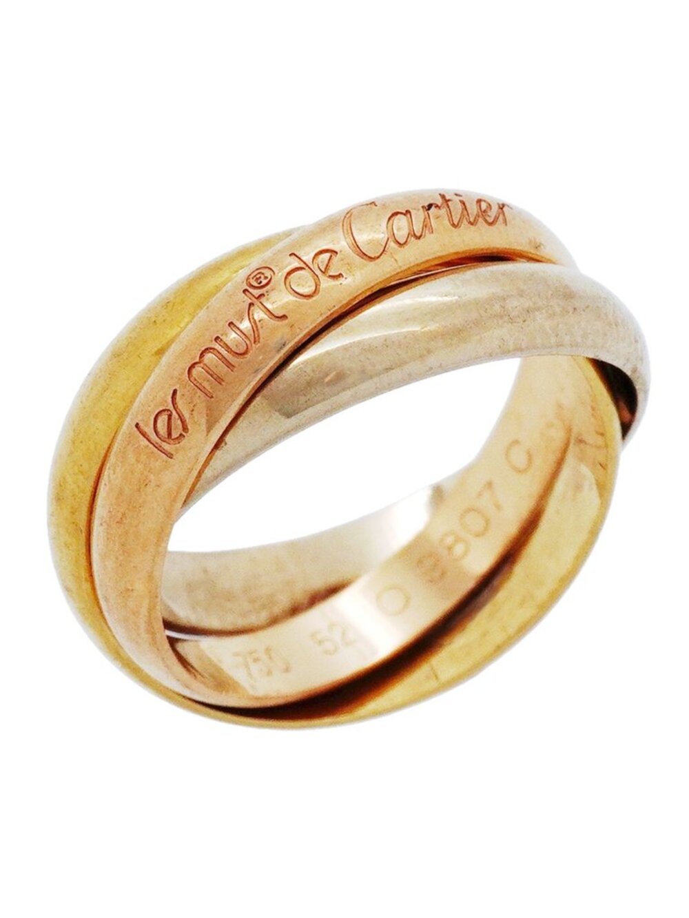 Cartier Ring Trinity Classic Model 18k Yellow Gold 18k White Pink